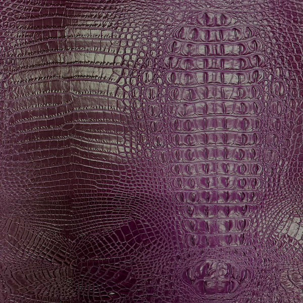 Purple II Amazon 3D Embossed Gator Faux Leather Vinyl Fabric