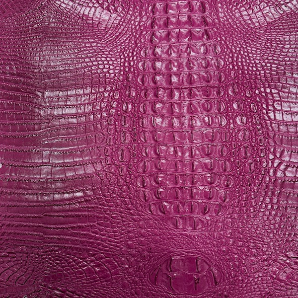 Fuchsia Amazon 3D Embossed Gator Faux Leather Vinyl Fabric