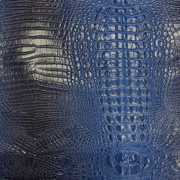 Royal Blue Amazon 3D Embossed Gator Faux Leather Vinyl Fabric