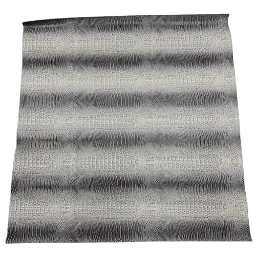 Black Amazon 3D Embossed Gator Faux Leather Vinyl Fabric