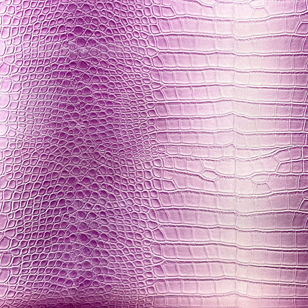 Light Purple White Two Tone Embossed Crocodile Vinyl Fabric