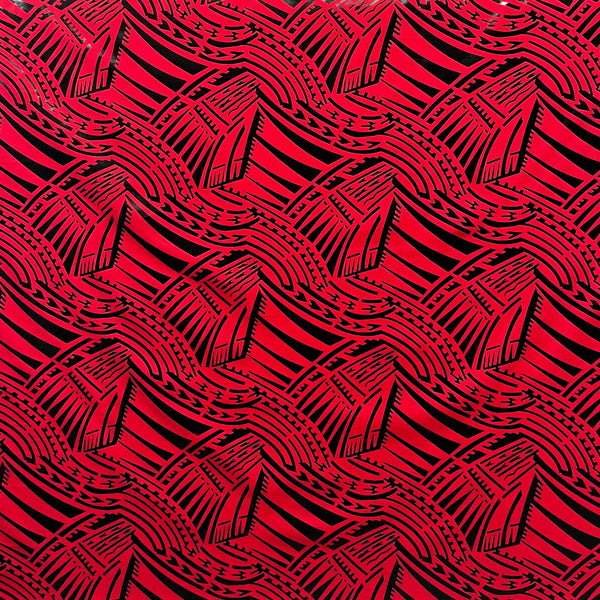 Traditional Polynesian Pattern Fabric | Polyester Foil  | Spandex  Palace