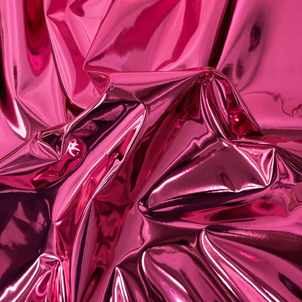 Fuchsia Pink Chrome Reflective Mirror Vinyl Fabric