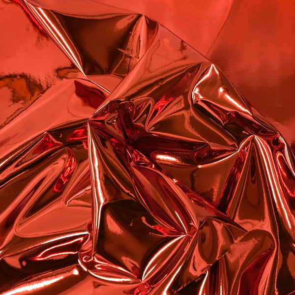 Red Chrome Reflective Mirror Vinyl Fabric