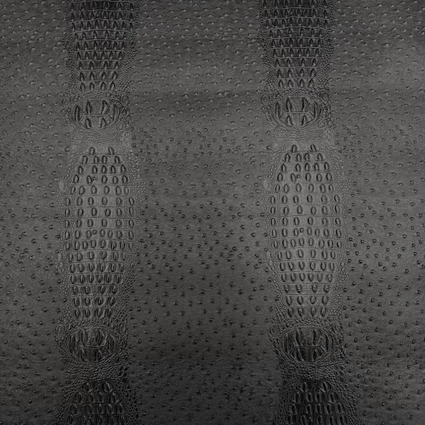 Black Gatorich II Faux Leather Vinyl Fabric