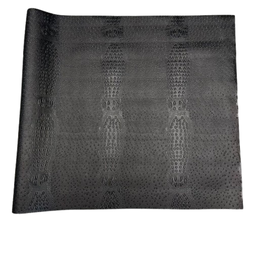 Black Gatorich II Faux Leather Vinyl Fabric