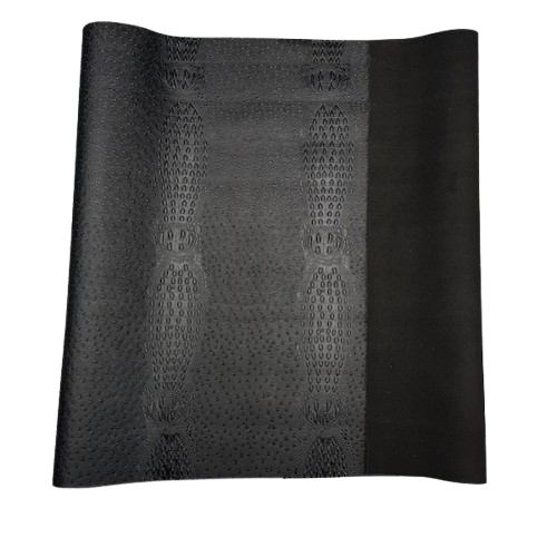 Black Gatorich II Faux Leather Vinyl Fabric