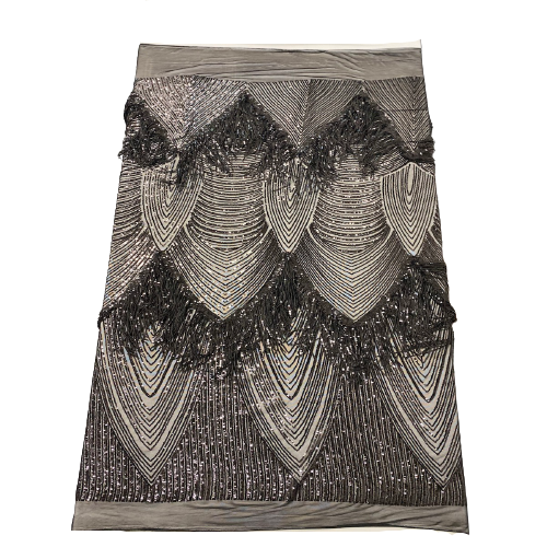 Flamingo Fringe Embroidered Stretch Sequin Fabric | Spandex Palace