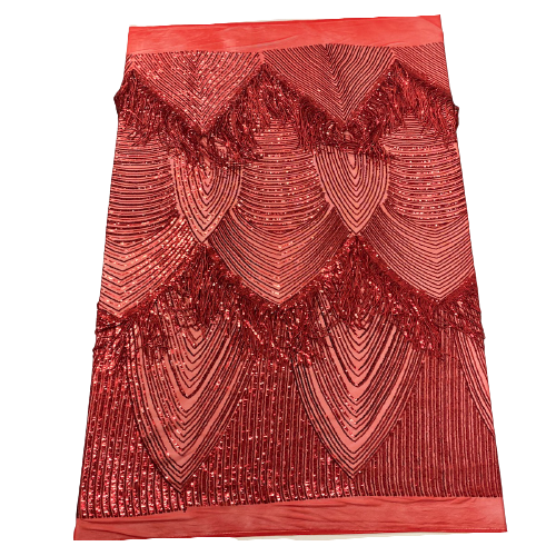 Flamingo Fringe Embroidered Stretch Sequin Fabric | Spandex Palace