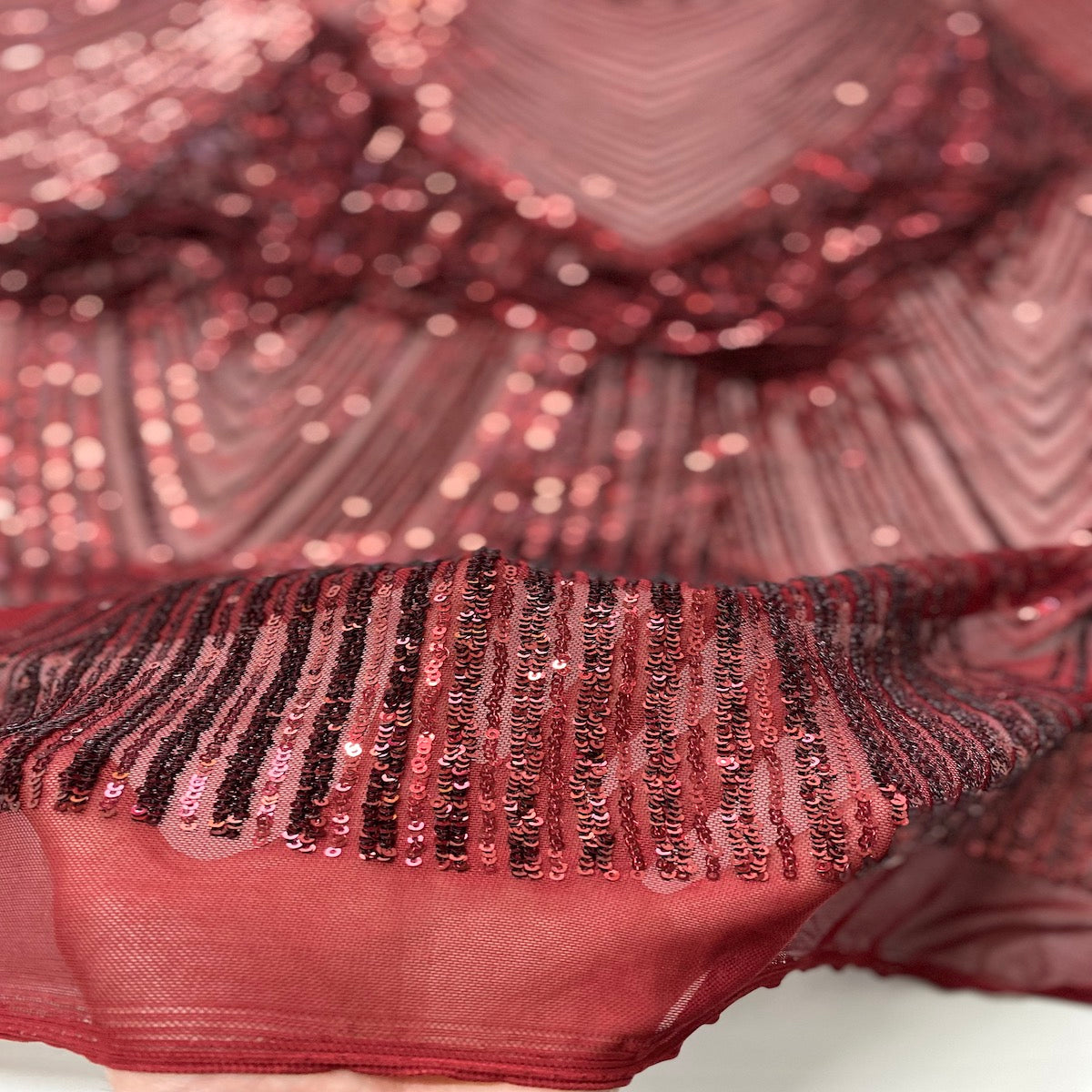 Flamingo Fringe Embroidered Stretch Sequin Fabric | Spandex Palace
