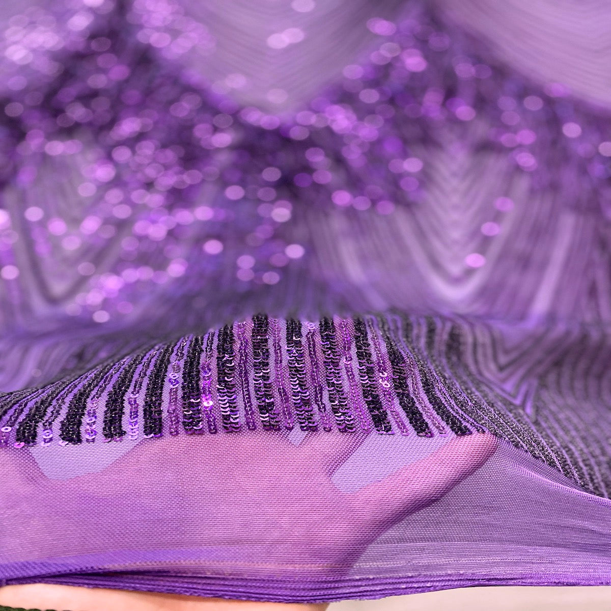 Flamingo Fringe Embroidered Stretch Sequin Fabric | Spandex Palace