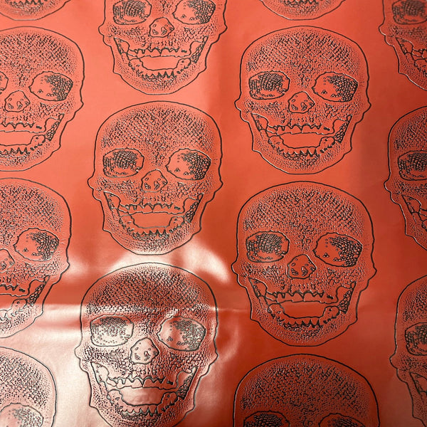 Red Skeleton Skull Vinyl Fabric