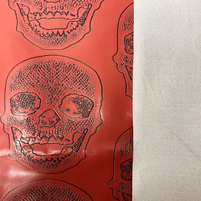 Red Skeleton Skull Vinyl Fabric