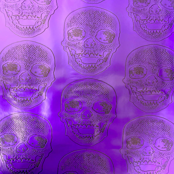 Purple Skeleton Skull Vinyl Fabric