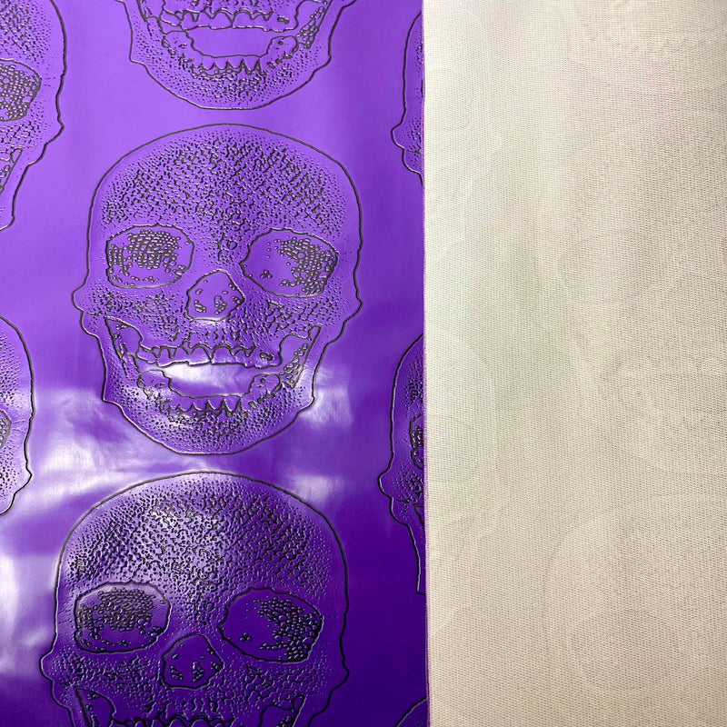 Purple Skeleton Skull Vinyl Fabric