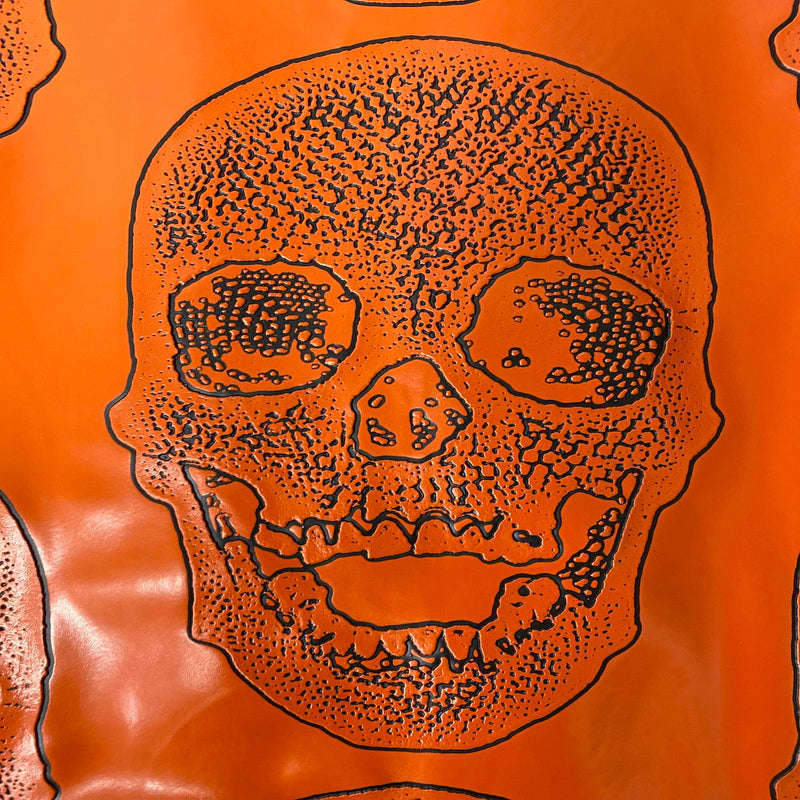 Orange Skeleton Skull Vinyl Fabric