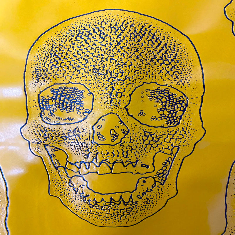 Yellow Skeleton Skull Vinyl Fabric