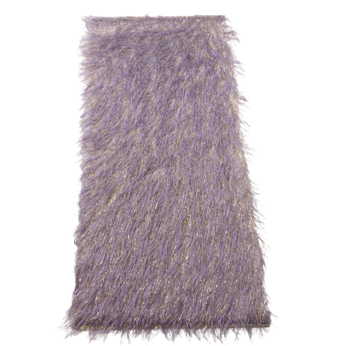 Lavender | Gold Metallic Faux Ostrich Feather Lace Fabric