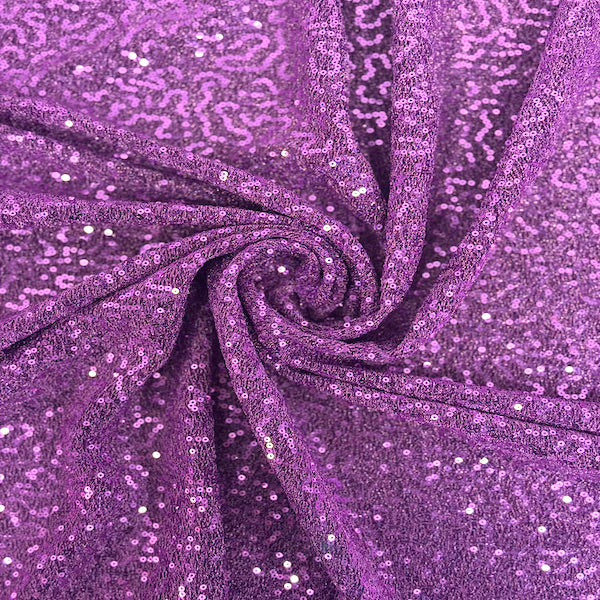 Purple Metallic Lurex Embroidered Sequins Fabric