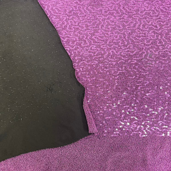 Purple Metallic Lurex Embroidered Sequins Fabric