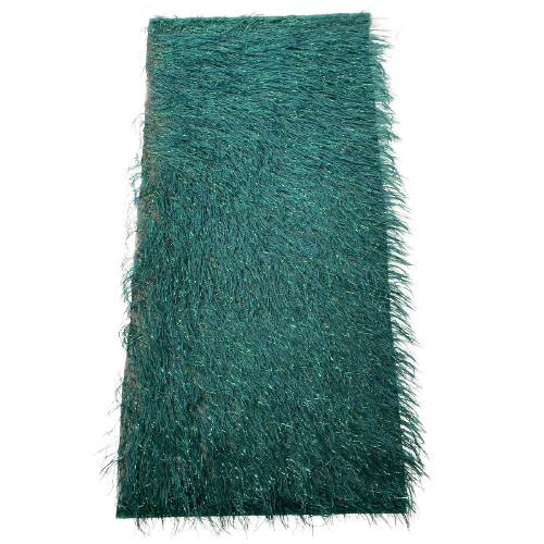 Hunter Green Metallic Faux Ostrich Feather Lace Fabric