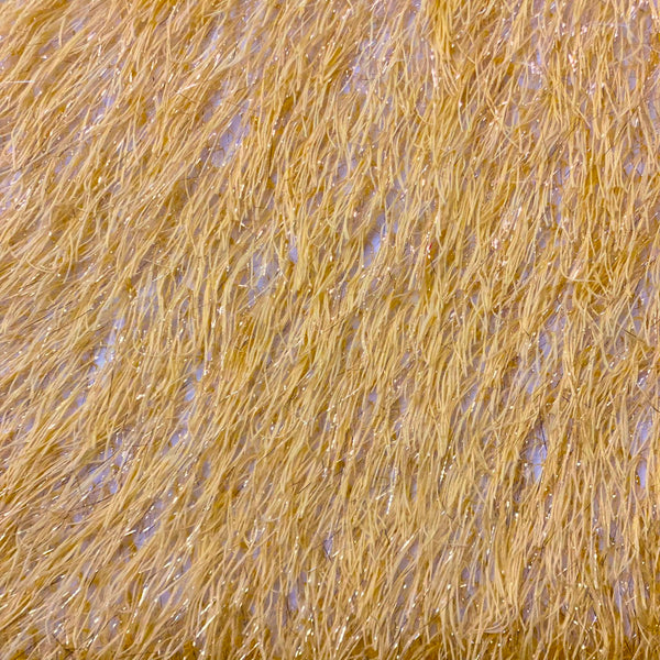 Gold Metallic Faux Ostrich Feather Lace Fabric