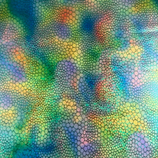 Digital Hologram Wasp Nest 4 Way Stretch Print Fabric | Spandex Palace Green