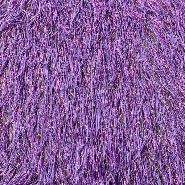 Purple Metallic Faux Ostrich Feather Lace Fabric