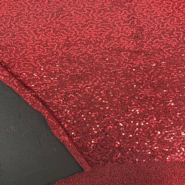 Red Metallic Lurex Embroidered Sequins Fabric