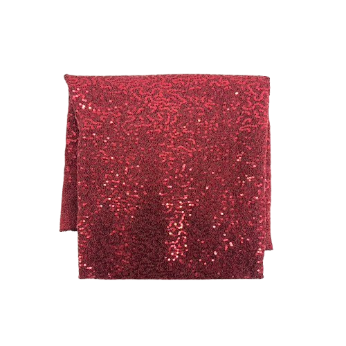 Red Metallic Lurex Embroidered Sequins Fabric