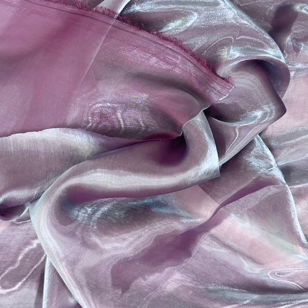 Blue | Purple Two Tone Crystalized Reflective Liquid Silk Chiffon Fabric