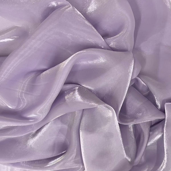 Lavender Crystalized Reflective Liquid Silk Chiffon Fabric