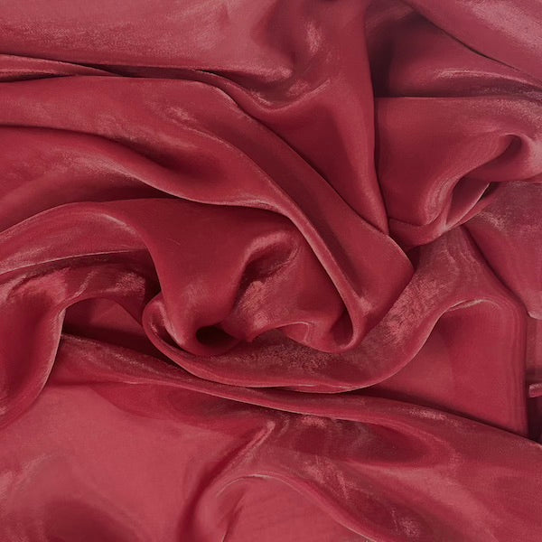 Burgundy Crystalized Reflective Liquid Silk Charmeuse Fabric