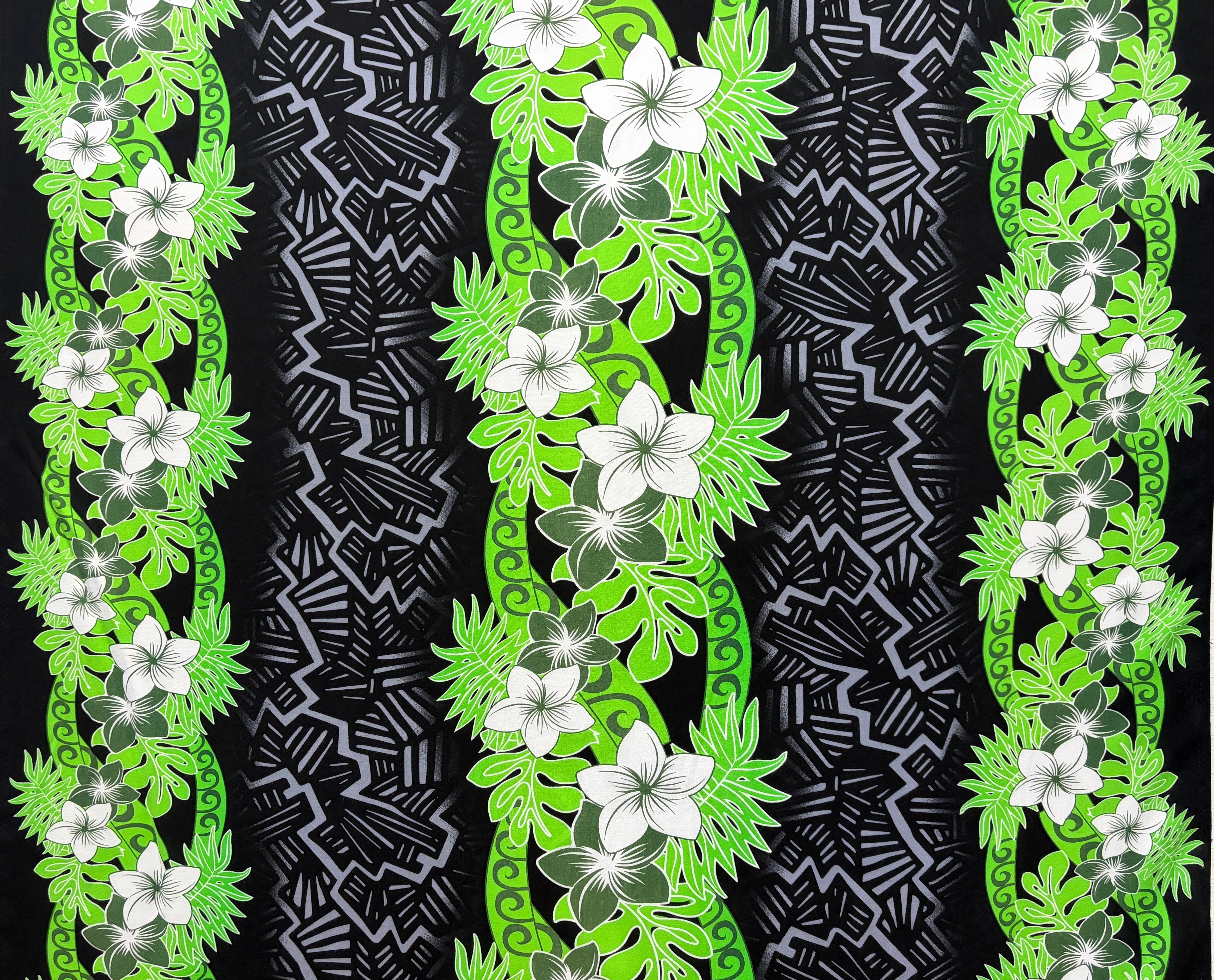 Triple Tropical Border Rayon Fabric | Islands Fabric