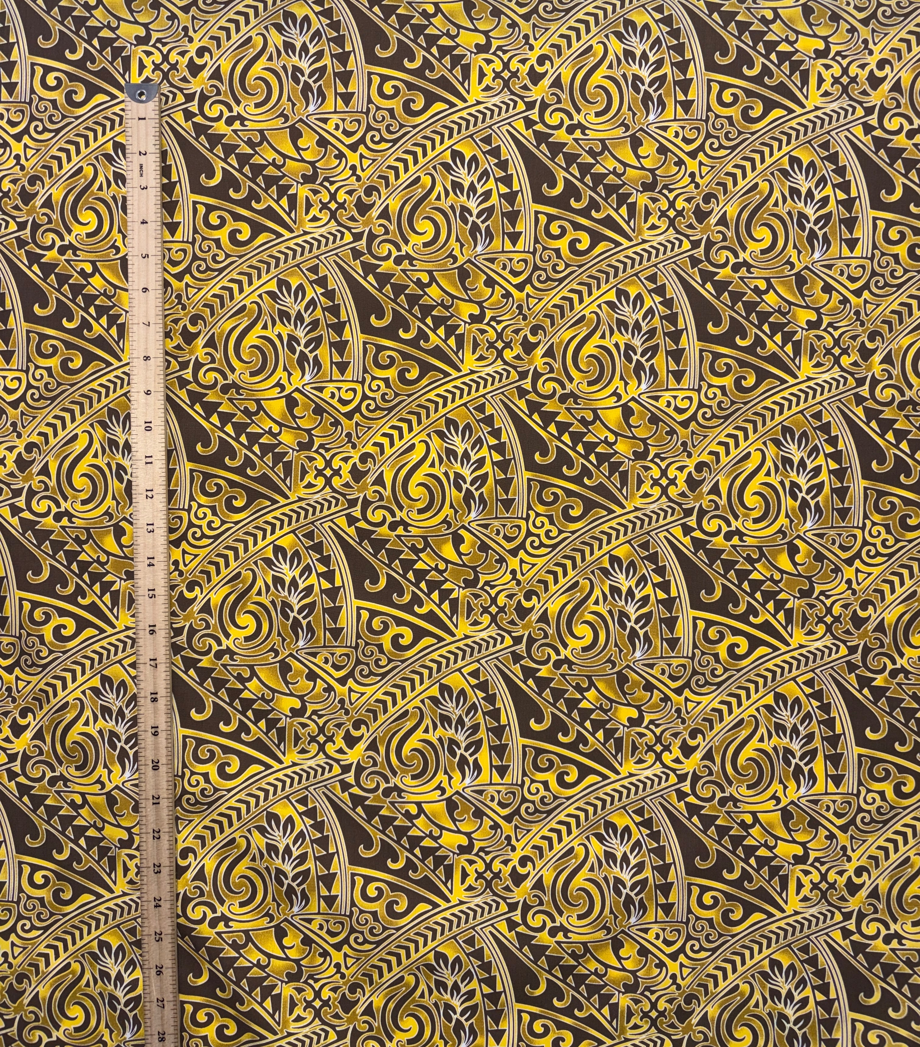 Traditional Polynesian Tattoo Triangle formation Design Poly-Cotton Fabric| Islands Fabric