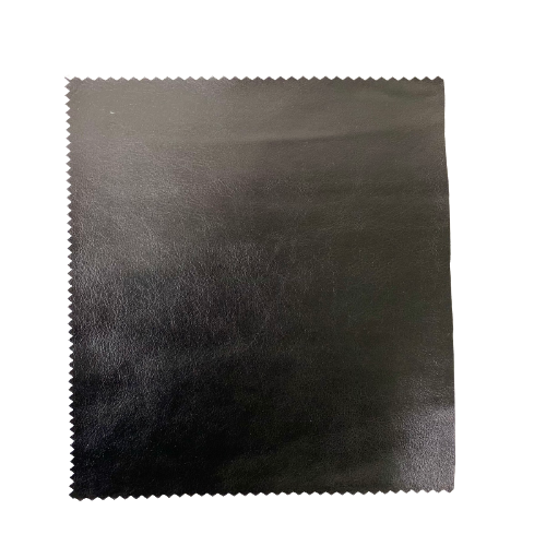 Shiny Black Lambskin Stretch Faux Leather With Suede Backing Apparel Fabric