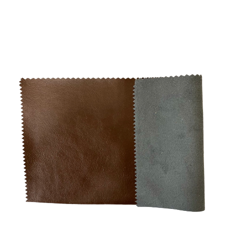 Shiny Brown Lambskin Stretch Faux Leather With Suede Backing Apparel Fabric