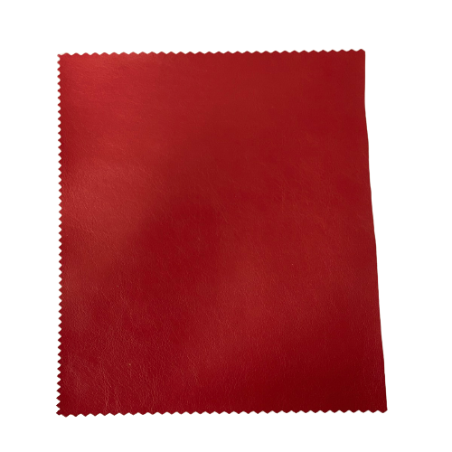 Shiny Red Lambskin Stretch Faux Leather With Suede Backing Apparel Fabric