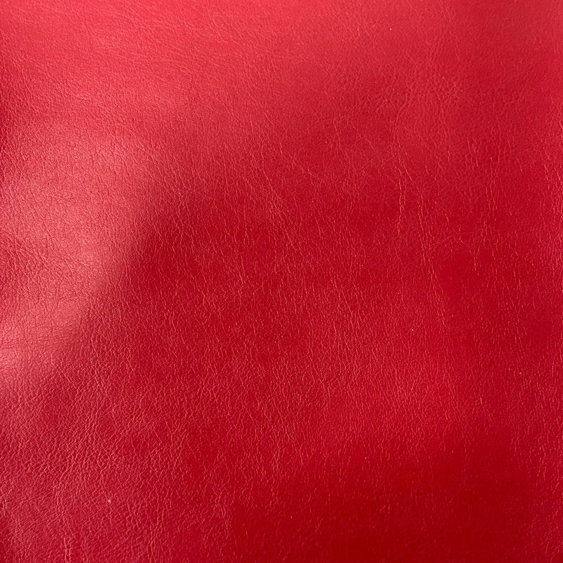 Shiny Red Lambskin Stretch Faux Leather With Suede Backing Apparel Fabric