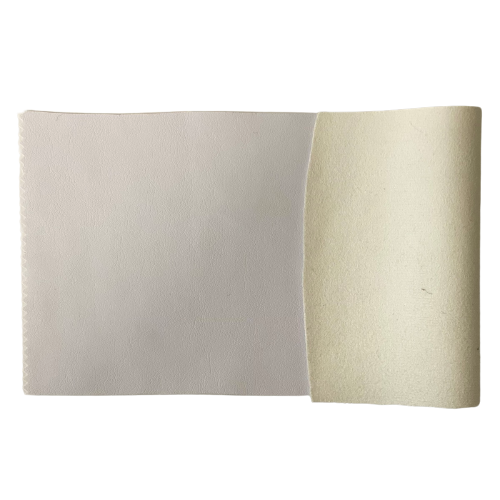 Shiny White Lambskin Stretch Faux Leather With Suede Backing Apparel Fabric