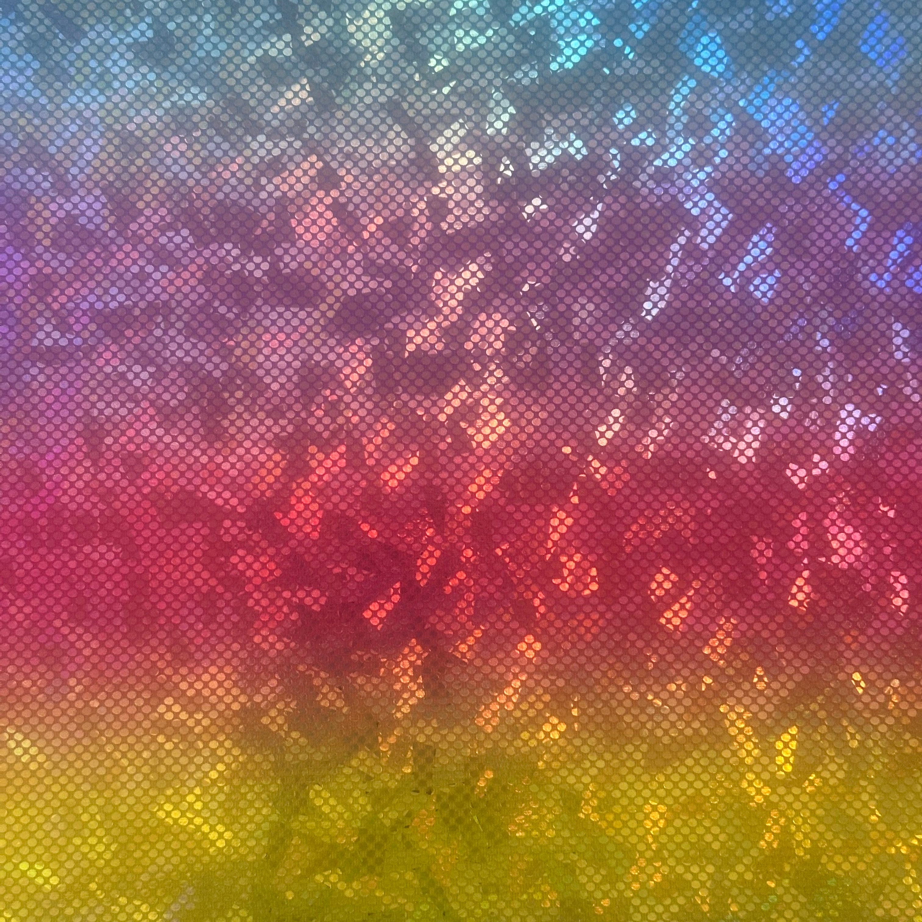 Rainbow Shattered Glass Hologram Foil Stretchy Fabric