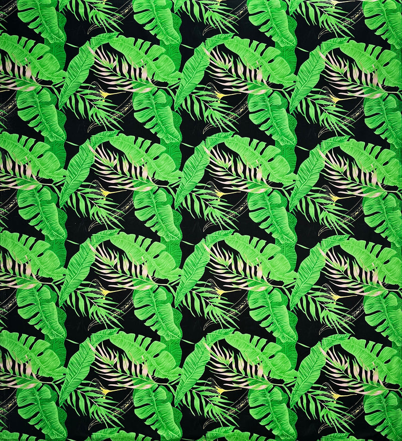 Tropical Leaves All Over design Fabric | Cotton