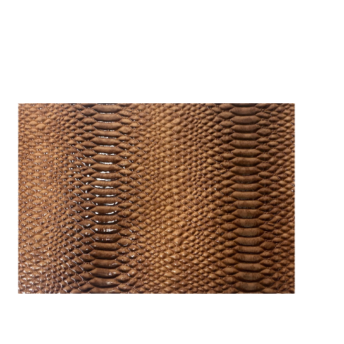 Mocha Brown Culebra Patent 3D Embossed Snake Skin Vinyl Fabric