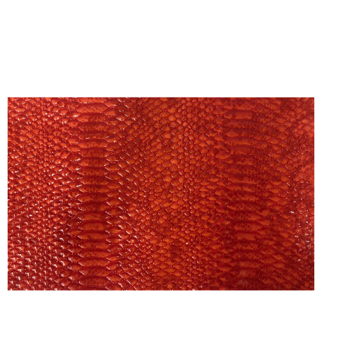 Red Culebra Patent 3D Embossed Snake Skin Vinyl Fabric