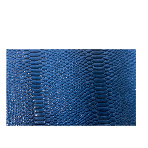 Blue Culebra Patent 3D Embossed Snake Skin Vinyl Fabric