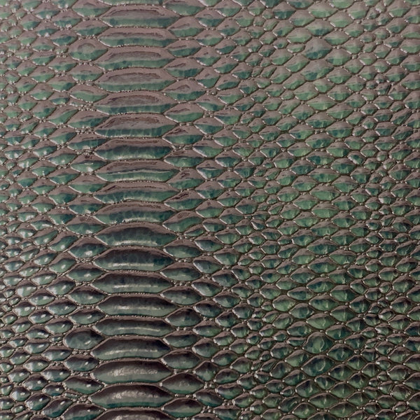 Hunter Green Culebra Patent 3D Embossed Snake Skin Vinyl Fabric