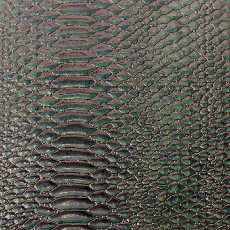 Hunter Green Culebra Patent 3D Embossed Snake Skin Vinyl Fabric