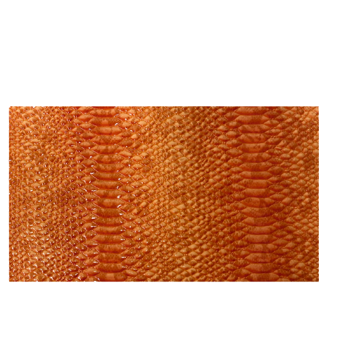 Orange Culebra Patent 3D Embossed Snake Skin Vinyl Fabric