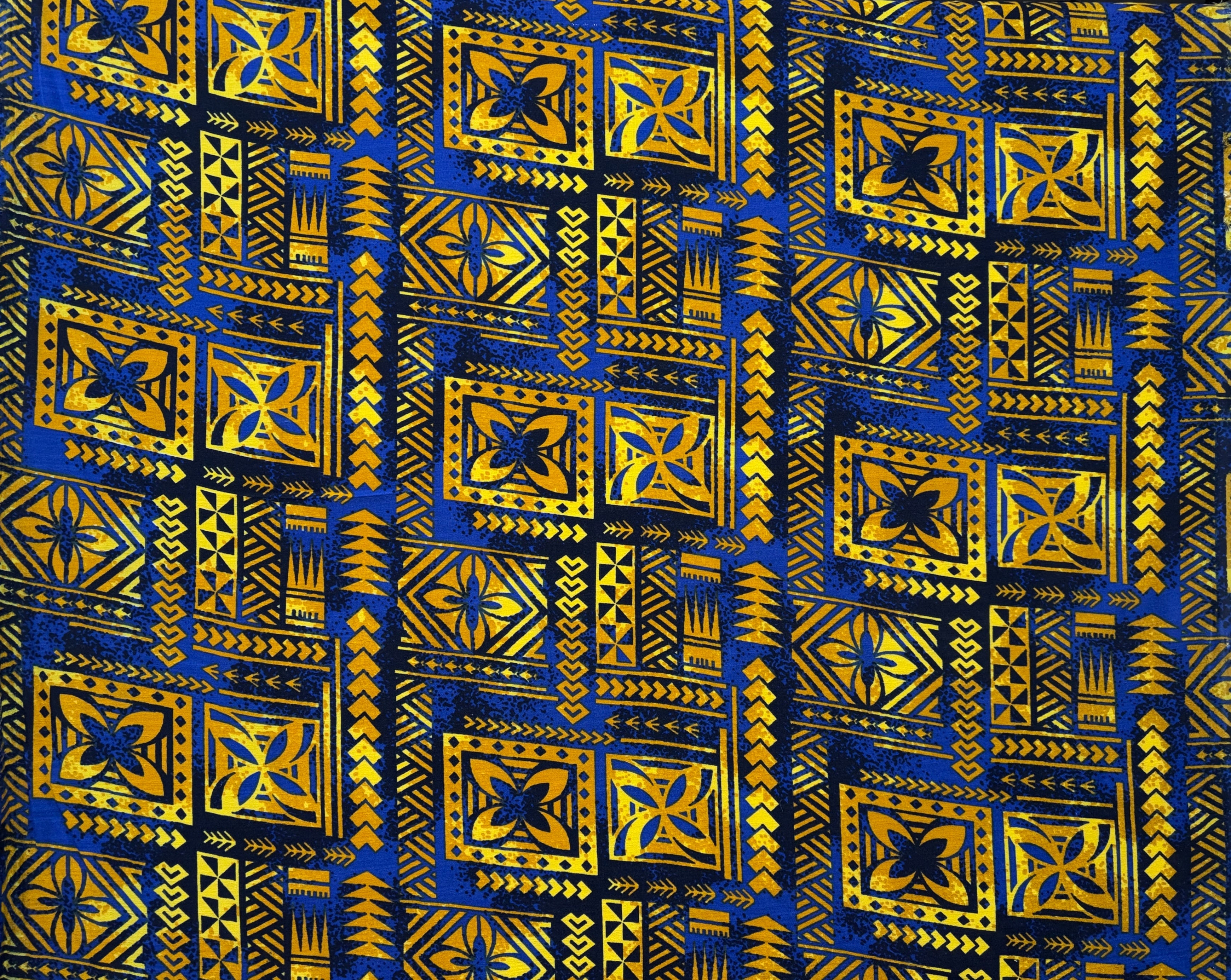 Polynesian Tribal Tapa Polyester Light-Barkcloth Fabric | Islands Fabric