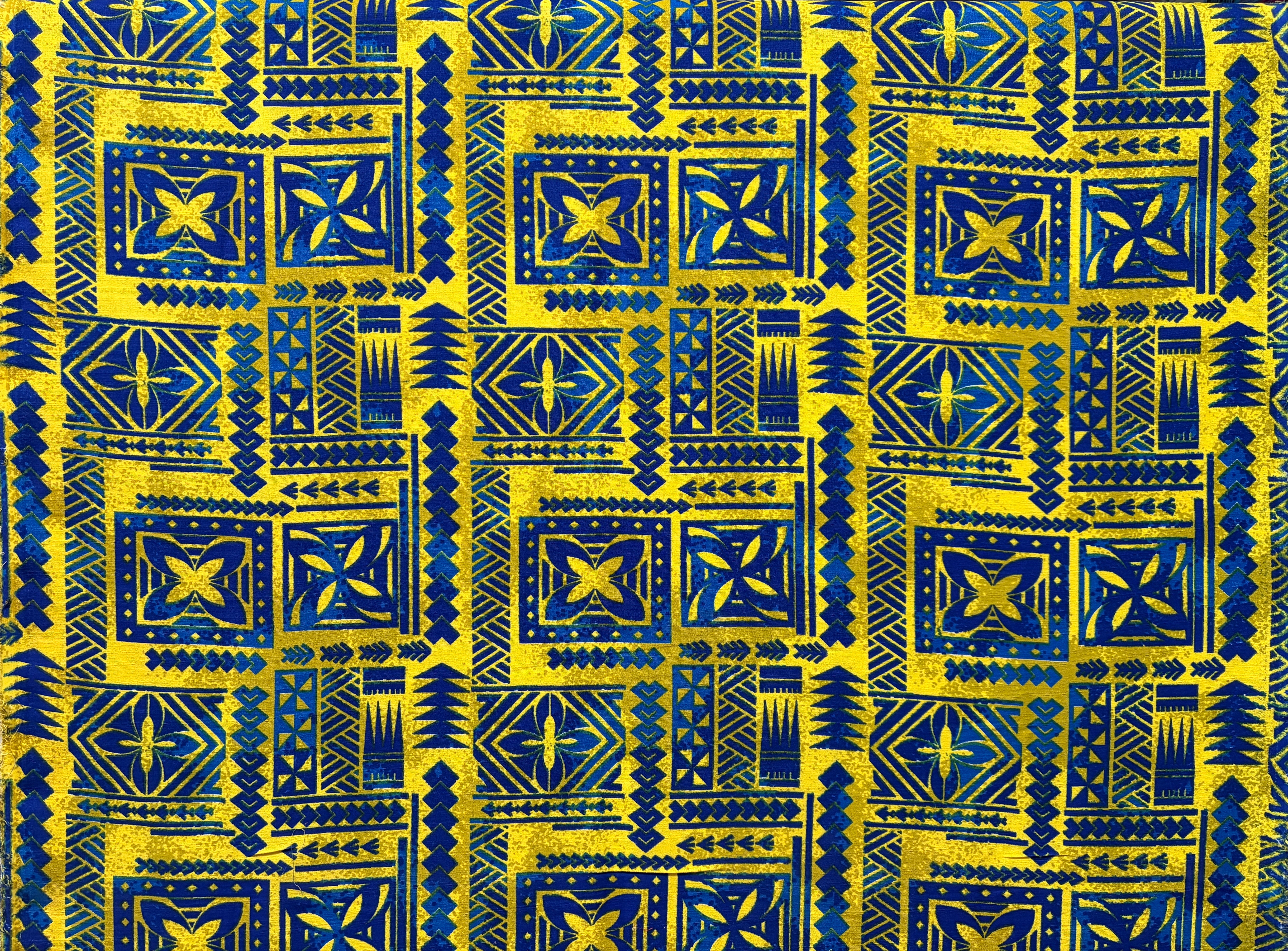 Polynesian Tribal Tapa Polyester Light-Barkcloth Fabric | Islands Fabric